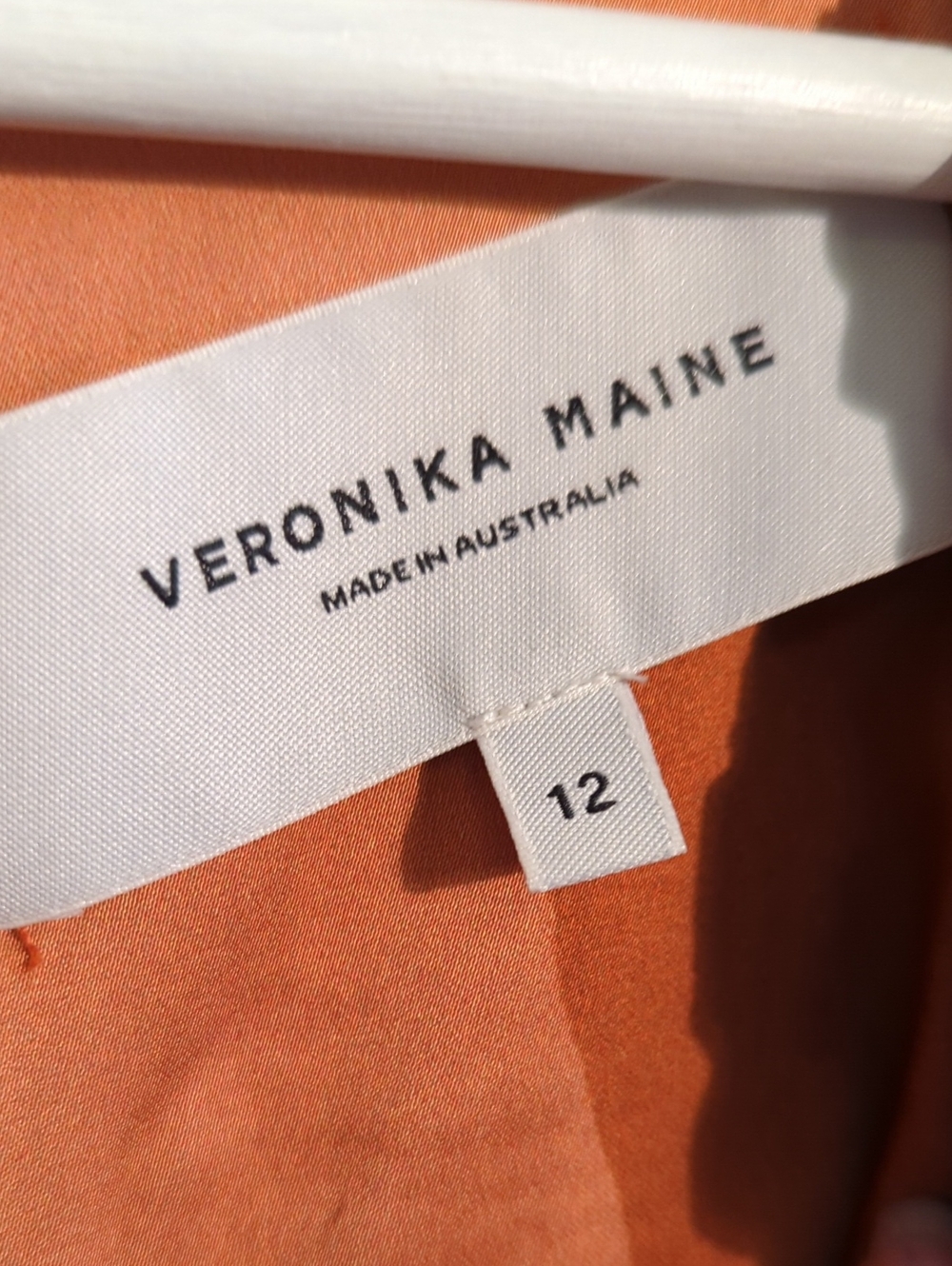 VERONIKA MAINE Abstract Maxi Dress in Burnt Orange, Rust and Navy - Picture 2 of 10
